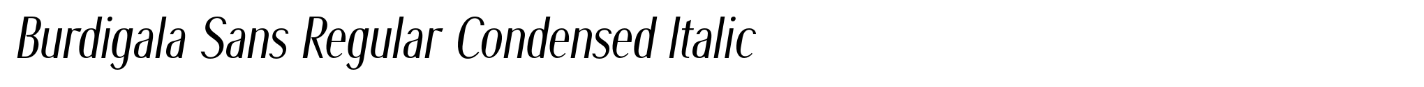 Burdigala Sans Regular Condensed Italic image